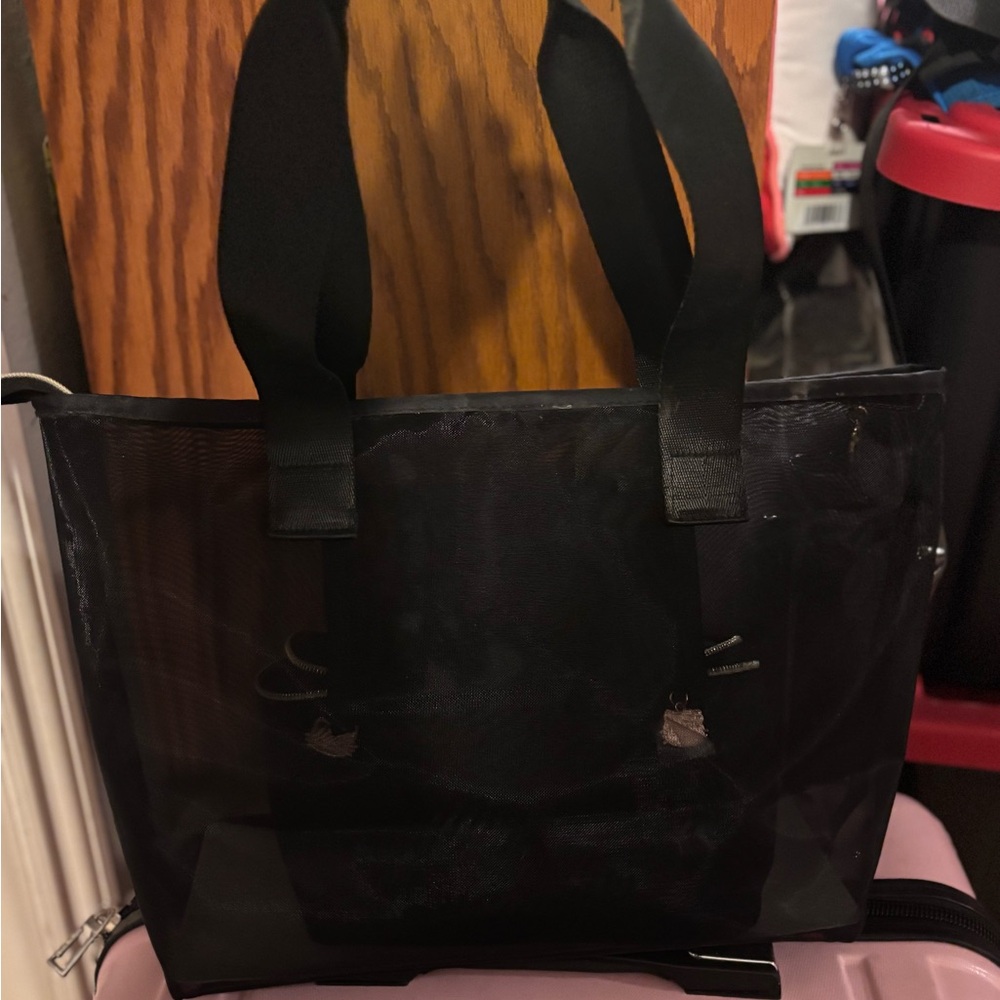 Hello Kitty Black Glossy Tote Bag with Make up bag
